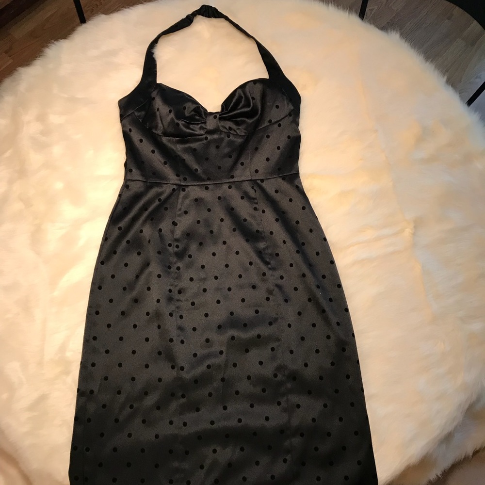 My Michelle Halter Black Polka Dot Dress